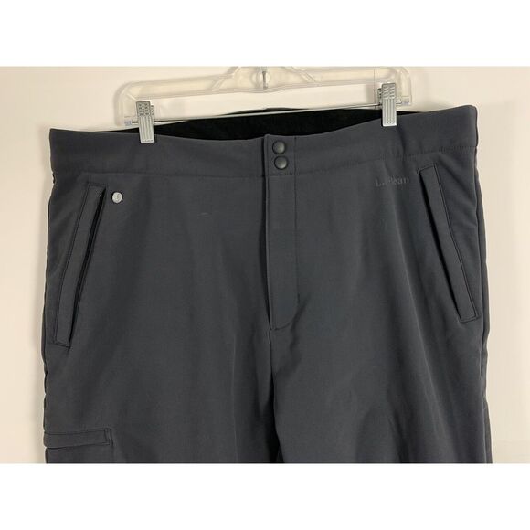 LL Bean Snow Pants Mens XL Tall Gray Nylon Lined Outerwear Ski Stretch 40x33 Y2K - Picture 2 of 15